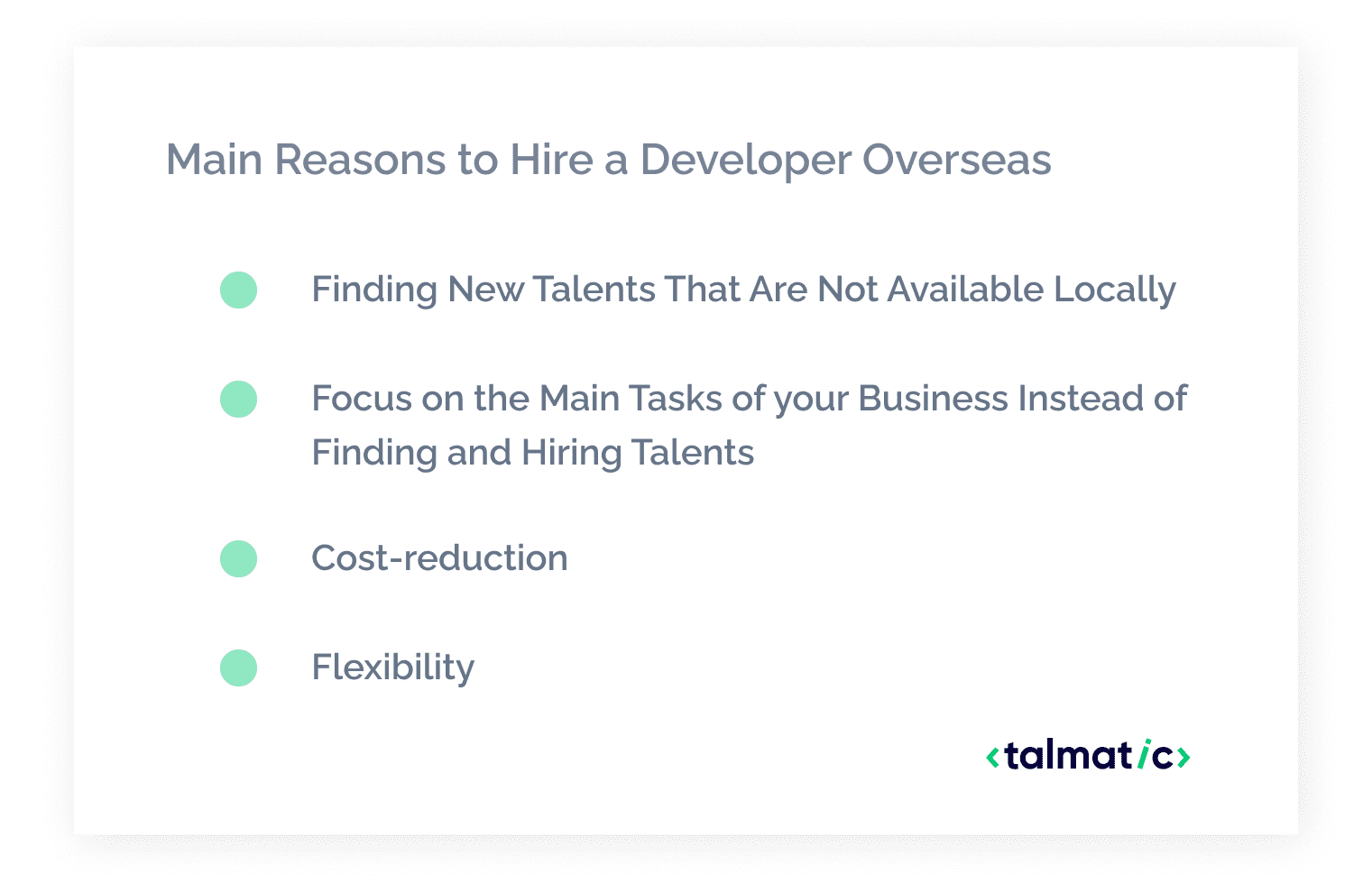 Main Reasons to Hire a Developer Overseas