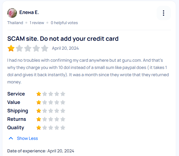guru.com expert reviews